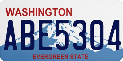 WA license plate ABE5304