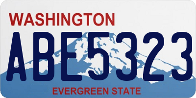 WA license plate ABE5323