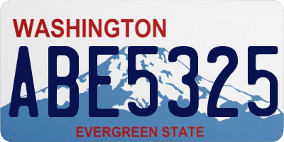 WA license plate ABE5325