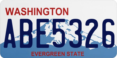 WA license plate ABE5326