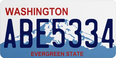 WA license plate ABE5334