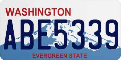 WA license plate ABE5339