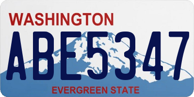 WA license plate ABE5347