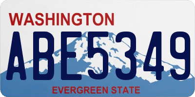 WA license plate ABE5349