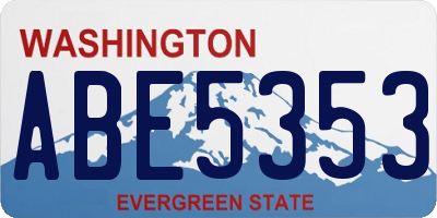 WA license plate ABE5353