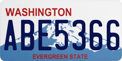 WA license plate ABE5366