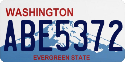 WA license plate ABE5372
