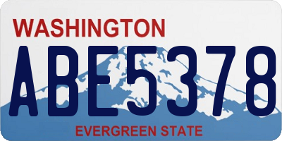 WA license plate ABE5378