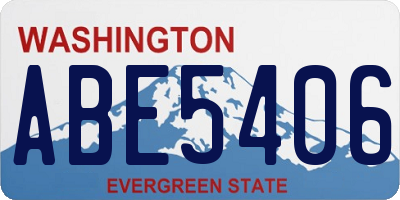 WA license plate ABE5406