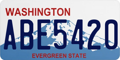 WA license plate ABE5420