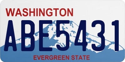 WA license plate ABE5431