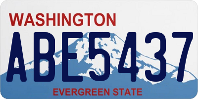 WA license plate ABE5437