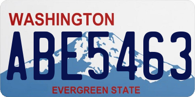 WA license plate ABE5463