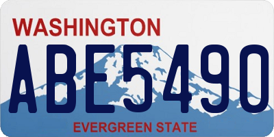 WA license plate ABE5490
