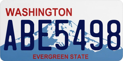 WA license plate ABE5498