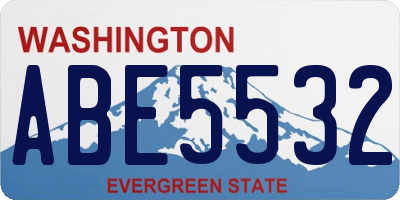 WA license plate ABE5532