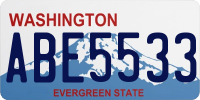 WA license plate ABE5533