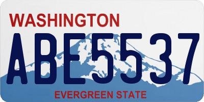 WA license plate ABE5537