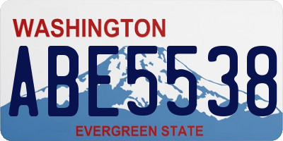 WA license plate ABE5538