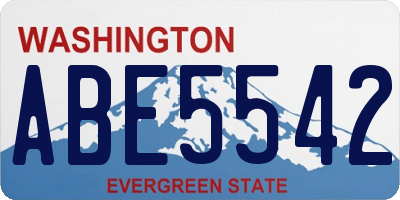 WA license plate ABE5542