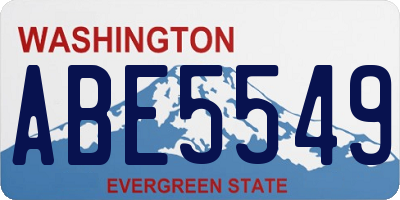 WA license plate ABE5549