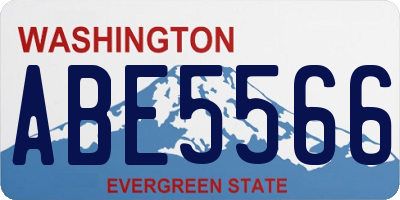 WA license plate ABE5566