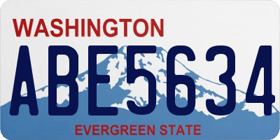 WA license plate ABE5634