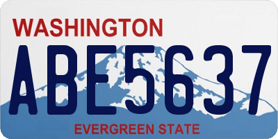 WA license plate ABE5637