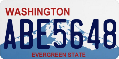 WA license plate ABE5648