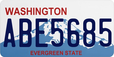 WA license plate ABE5685