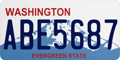WA license plate ABE5687