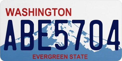 WA license plate ABE5704