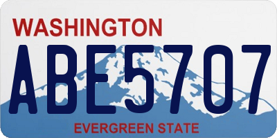 WA license plate ABE5707