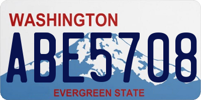 WA license plate ABE5708