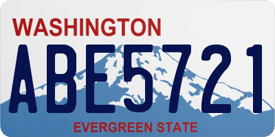 WA license plate ABE5721