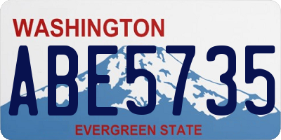WA license plate ABE5735
