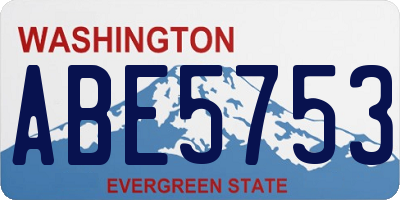 WA license plate ABE5753