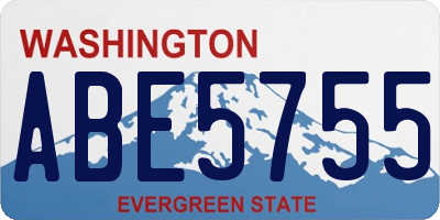 WA license plate ABE5755