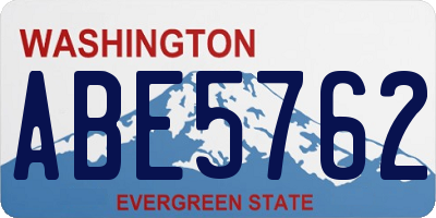 WA license plate ABE5762