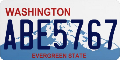 WA license plate ABE5767