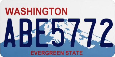 WA license plate ABE5772