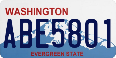 WA license plate ABE5801