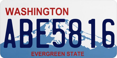 WA license plate ABE5816