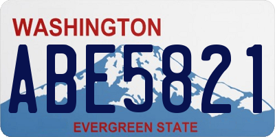 WA license plate ABE5821