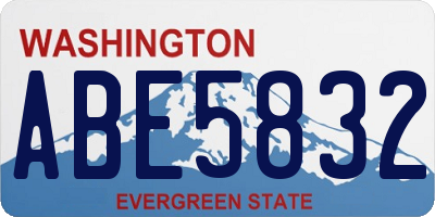 WA license plate ABE5832