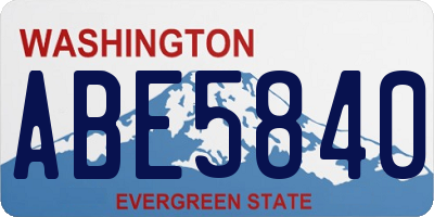 WA license plate ABE5840