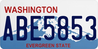 WA license plate ABE5853