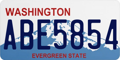 WA license plate ABE5854