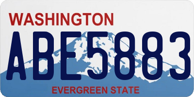 WA license plate ABE5883