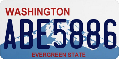WA license plate ABE5886